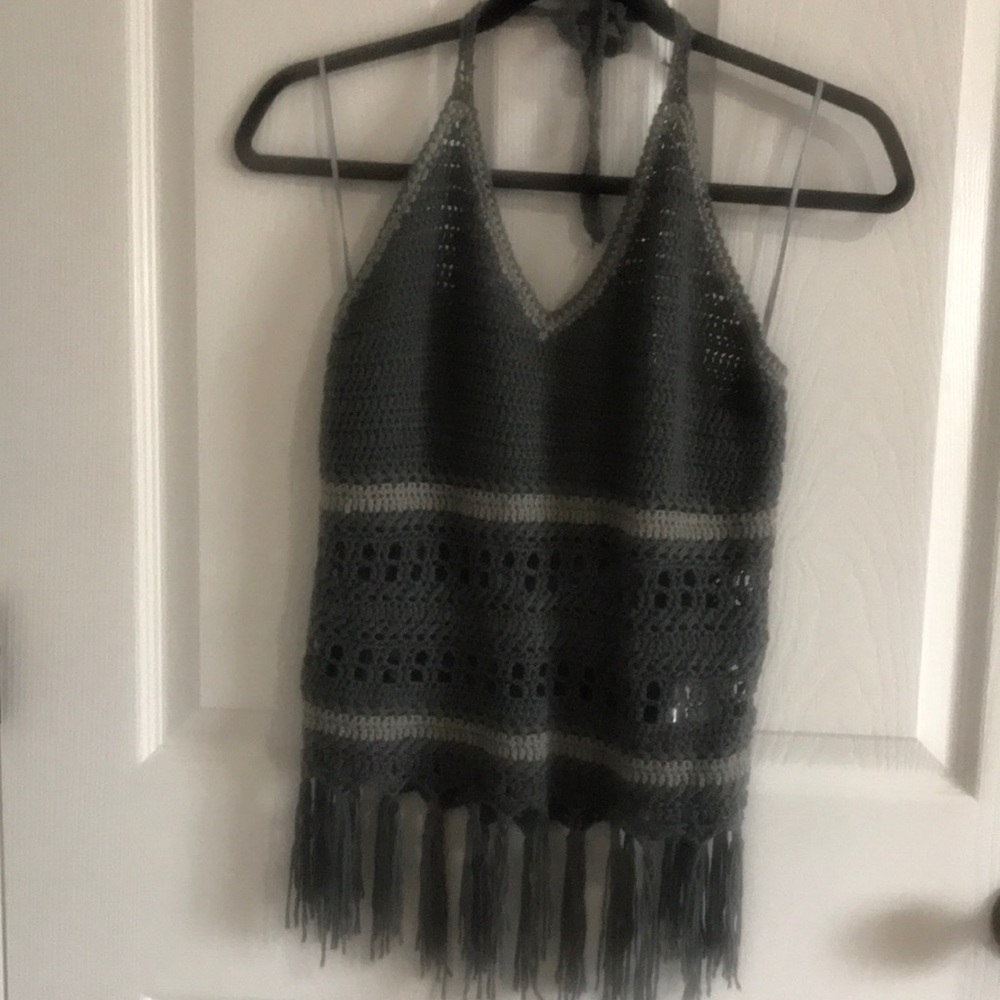 Paper Crane crochet halter top. Size medium.